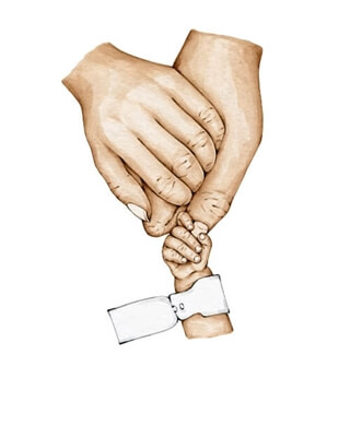 Pappa, mamma & nyfödd (färger) - Poster